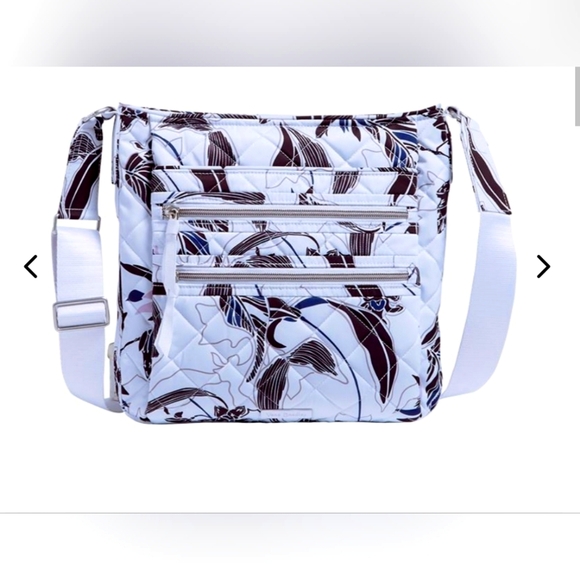 NWOT VERA BRADLEY floral white and black crossbody bag - Picture 1 of 12